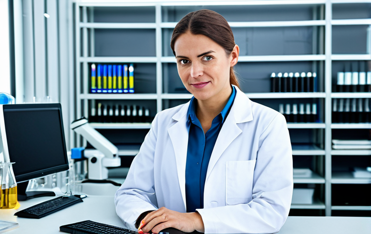**

A professional female engineer in a fully clothed, modest lab coat, working with scientific equipment in a brightly lit, modern laboratory. Safe for work, appropriate content, perfect anatomy, correct proportions, well-formed hands, proper finger count, natural pose, professional.

**