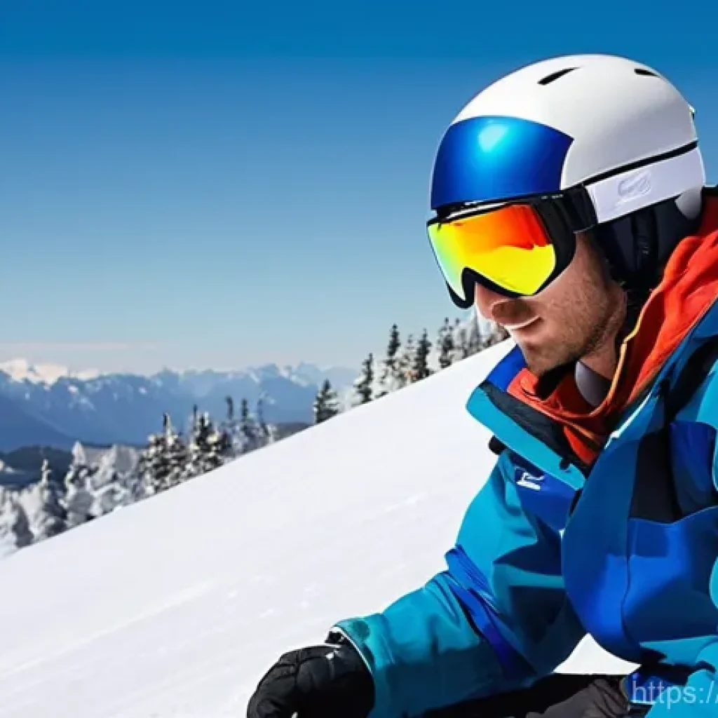 스노우보드 바인딩 세팅 가이드 - **Prompt 1: Focused Binding Adjustment on a Sunny Mountain Slope**
    "A male snowboarder, dressed ...