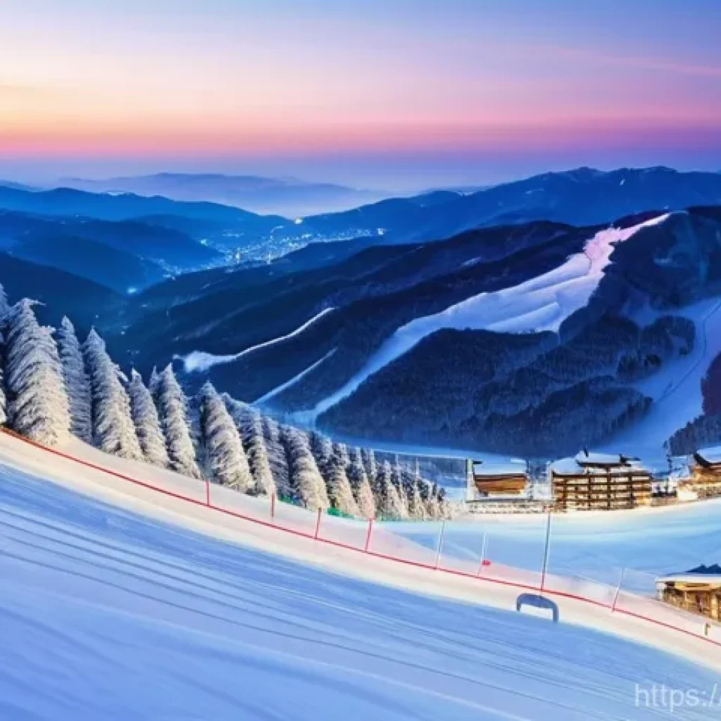 국내 유명 스키장 리뷰 - **Prompt 1: Majestic Pyeongchang Slopes**
    A wide, breathtaking aerial shot of a world-class ski ...