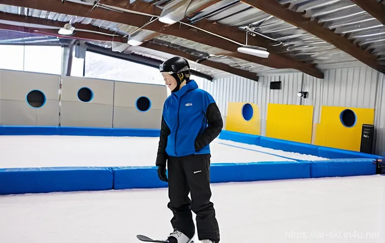 스노우보드 스킬 연습 장소 - **Prompt: Dynamic Intermediate Snowboarding Turn**
    An experienced snowboarder, an adult male, is...