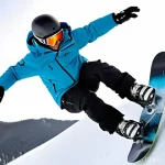 Home 22 스노우보드 프리스타일 트릭 종류 - **"A vibrant, dynamic shot of a male freestyle snowboarder in mid-air, performing a stylish 360-degr...