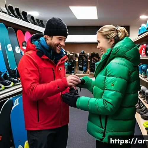 Home 32 스키와 보드 렌탈 추천 장소 - **Prompt 1: The Welcoming Ski Rental Shop**
"A vibrant and bustling ski and snowboard rental sho...