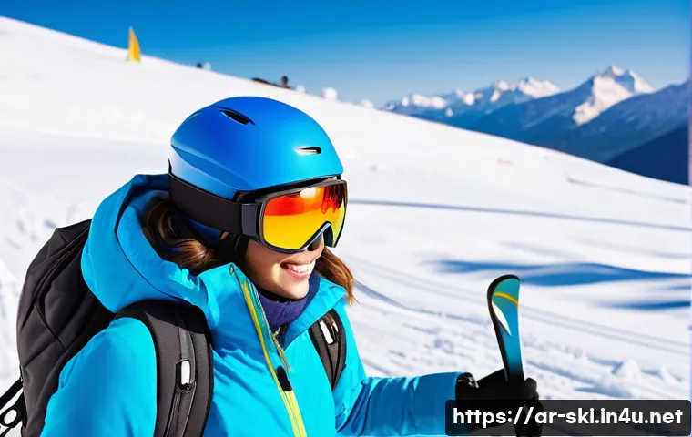 스키장 기후별 준비물 - A family of Middle Eastern descent preparing for a skiing trip at a snowy mountain resort, wearing l...