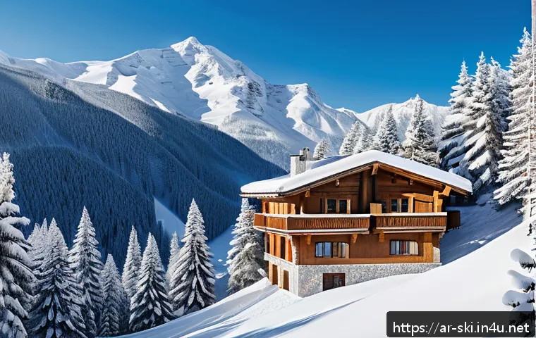스키장 숙박 팁 - A cozy private chalet set in a snowy mountain ski resort, designed for a large family gathering. The...